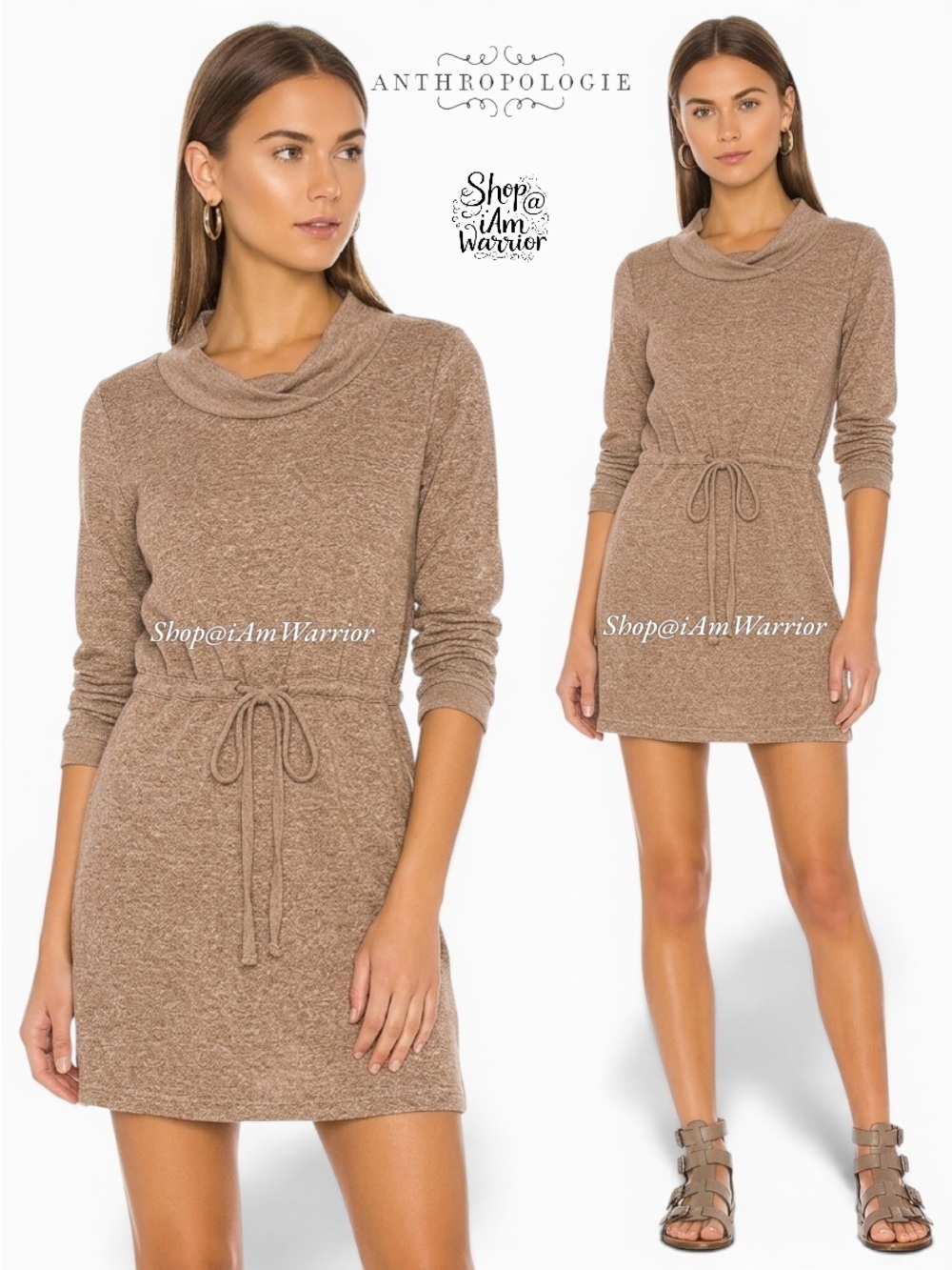 Anthropologie Saturday Sunday Heathered Knit Sweatshirt Dress *shop@iamwarrior